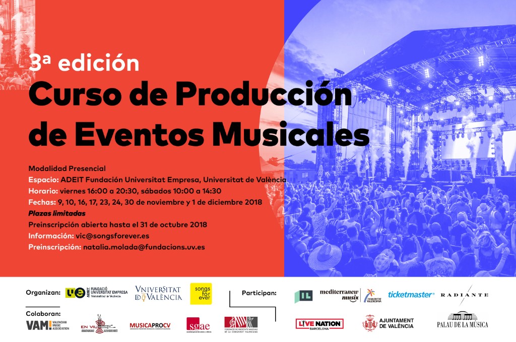 En un mes inicia la tercera edición de Producción de Eventos Musicales